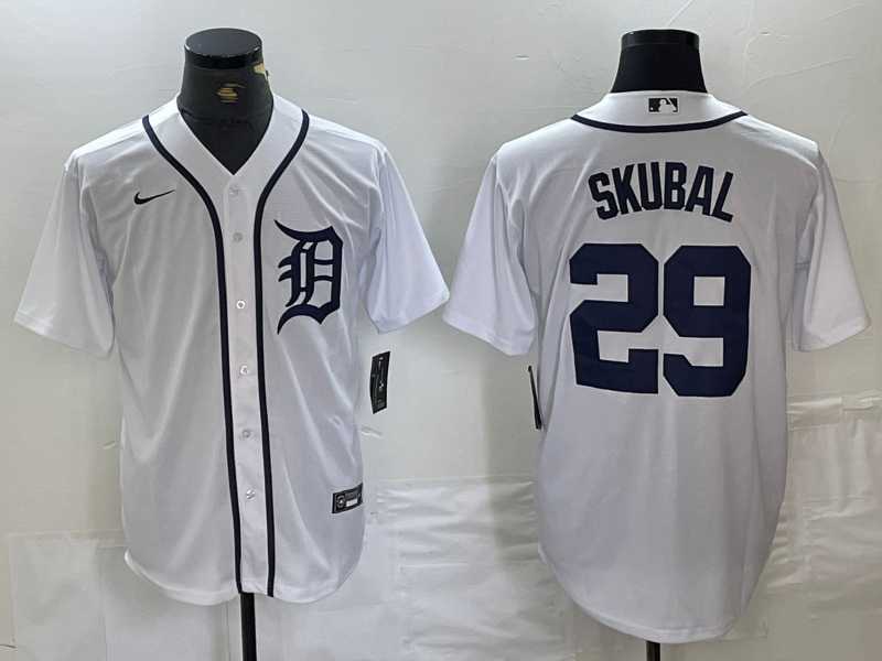 Mens Detroit Tigers #29 Tarik Skubal White Cool Base Stitched Jersey->detroit tigers->MLB Jersey